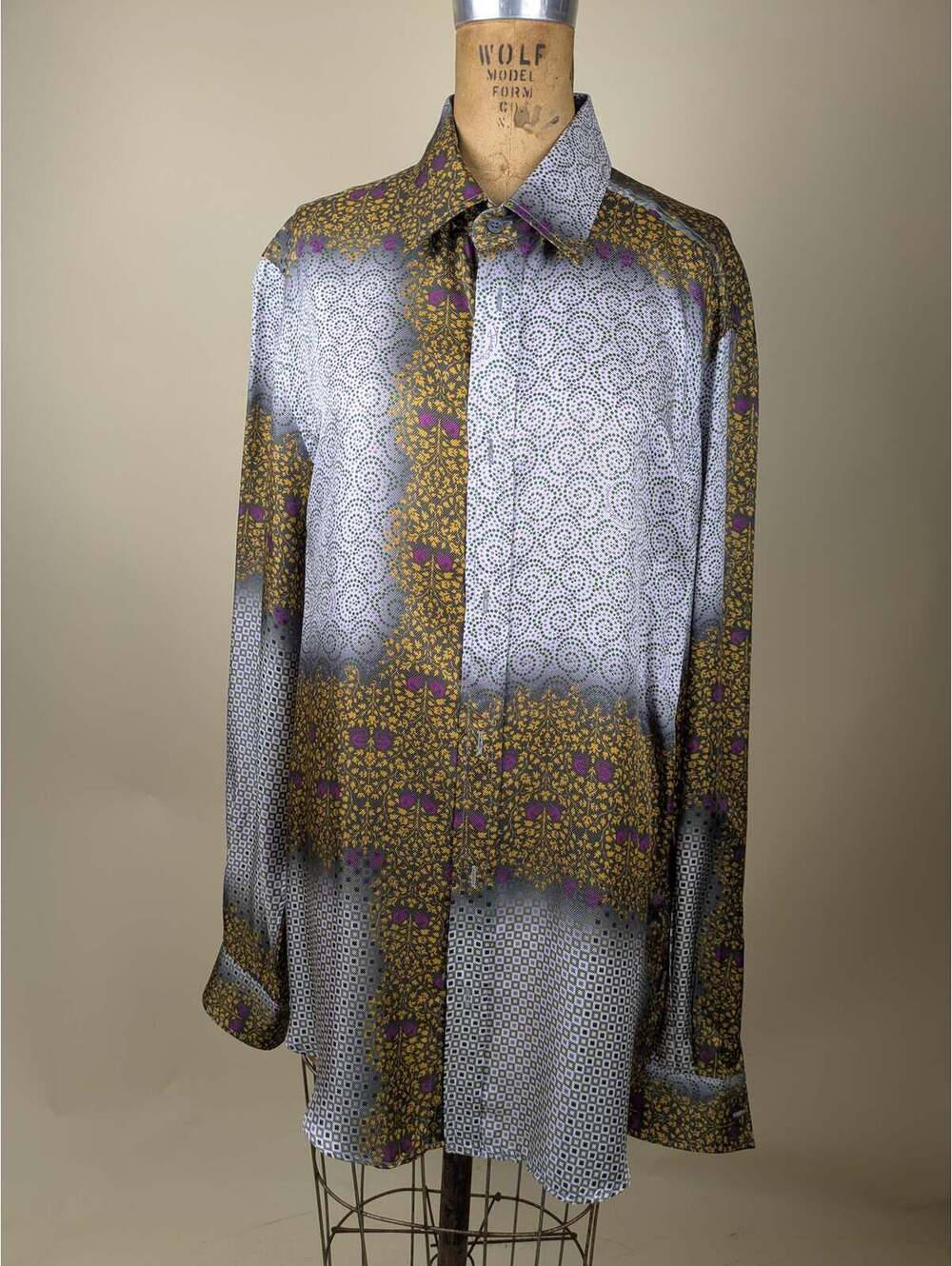 Roberto Cavalli just cavalli men's silk button down shirt